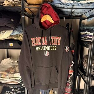 Vintage Florida State Seminoles Hoodie Black Spellout Boxy Fit y2k